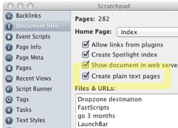 VoodooPad Document Settings