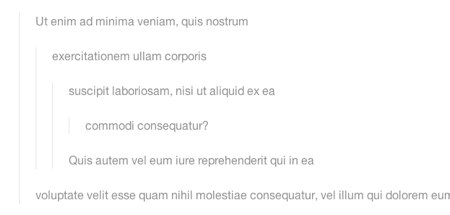 Indented blockquotes